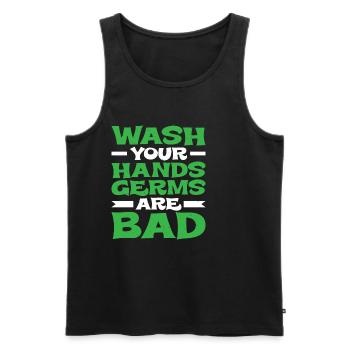 Wash Your Hands, Germs Are Bad - Men's Premium Organic Tank Top - black - Front - AI Model Male 178 light (178cm)