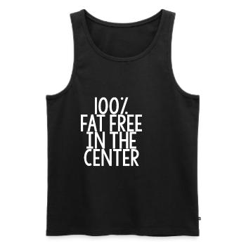 100% Fat Free In The Center 4 - Männer Premium Bio Tank Top - Schwarz - Vorne - AI Model Male 178 light (178cm)