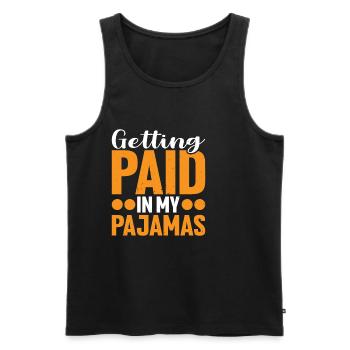 Être payé en pyjama - Débardeur bio Premium Homme - noir - Devant - Michal (187cm)
