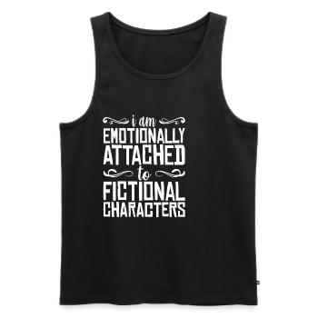 I Am Emotionally Attached To Fictional Characters - Men's Premium Organic Tank Top - black - Front - AI Model Male 178 light (178cm)