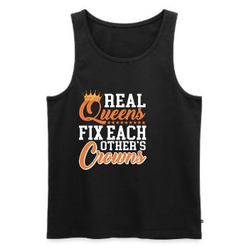 Real Queens Fix Each Other's Crowns - Men's Premium Organic Tank Top - black - Front - Michal (187cm)