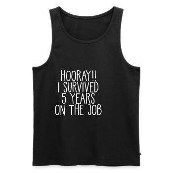 Hooray I Survived 5 Years On The Job - Men's Premium Organic Tank Top - black - Front - Michal (187cm)