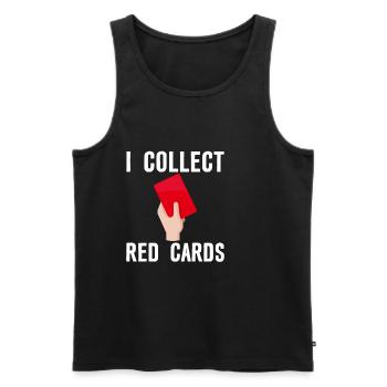 I Collect Red Cards - Männer Premium Bio Tank Top - Schwarz - Vorne - Michal (187cm)