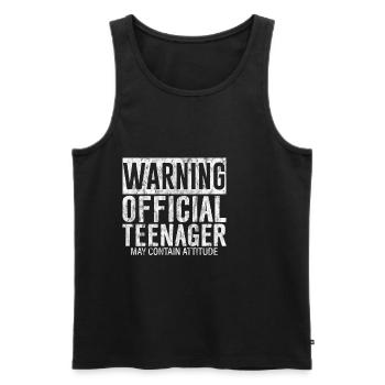 Warning Official Teenager, May Contain Attitude 2 - Men's Premium Organic Tank Top - black - Front - AI Model Male 178 light (178cm)