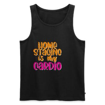Home Staging Is My Cardio 2 - Männer Premium Bio Tank Top - Schwarz - Vorne - AI Model Male 178 light (178cm)