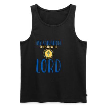 My Salvation Comes From The Lord 3 - Männer Premium Bio Tank Top - Schwarz - Vorne - AI Model Male 178 light (178cm)