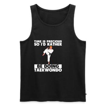 Time Is Precious So I'd Rather Be Doing Taekwondo2 - Männer Premium Bio Tank Top - Schwarz - Vorne - AI Model Male 178 light (178cm)