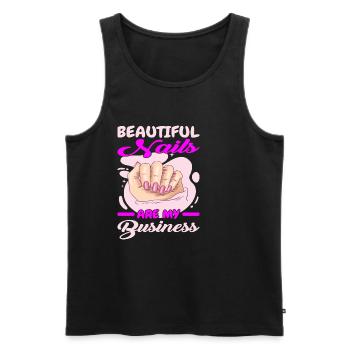 Beautiful Nails Are My Business - Men's Premium Organic Tank Top - black - Front - Michal (187cm)