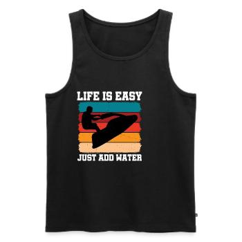 Life Is Easy, Just Add Water 2 - Männer Premium Bio Tank Top - Schwarz - Vorne - AI Model Male 178 light (178cm)