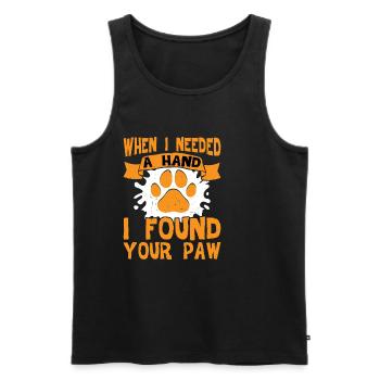 When I Needed A Hand, I Found Your Paw - Männer Premium Bio Tank Top - Schwarz - Vorne - Michal (187cm)