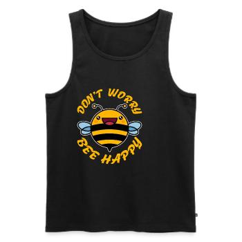 Don't Worry Bee Happy 32 - Men's Premium Organic Tank Top - black - Front - Michal (187cm)