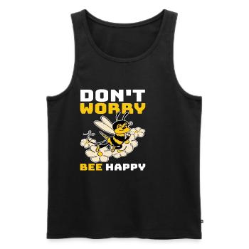 Don't Worry Bee Happy 33 - Men's Premium Organic Tank Top - black - Front - Michal (187cm)