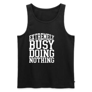 Extremely Busy Doing Nothing 4 - Männer Premium Bio Tank Top - Schwarz - Vorne - AI Model Male 178 light (178cm)