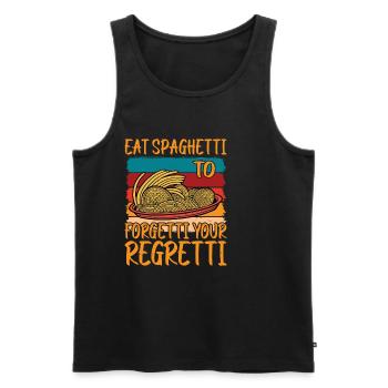 Eat Spaghetti To Forgetti Your Regretti 9 - Männer Premium Bio Tank Top - Schwarz - Vorne - Michal (187cm)