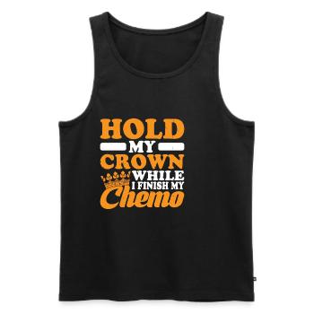 Tenez ma couronne pendant que je termine ma chimio 36 - Débardeur bio Premium Homme - noir - Devant - Michal (187cm)