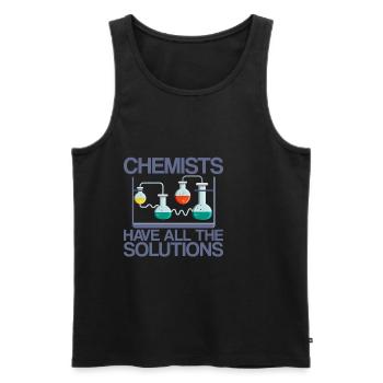 Chemists Have All The Solutions - Men's Premium Organic Tank Top - black - Front - Michal (187cm)