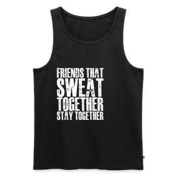 Friends That Sweat Together Stay Together 3 - Männer Premium Bio Tank Top - Schwarz - Vorne - Michal (187cm)