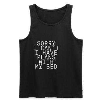 Désolé, je ne peux pas avoir de plans avec mon lit - Débardeur bio Premium Homme - noir - Devant - Michal (187cm)