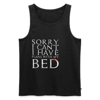 Désolé, je ne peux pas avoir de plans avec mon lit 4 - Débardeur bio Premium Homme - noir - Devant - Michal (187cm)