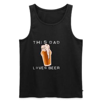 This Dad Loves Beer - Men's Premium Organic Tank Top - black - Front - AI Model Male 178 light (178cm)