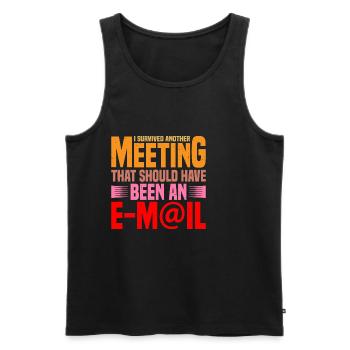 I Survived Another Meeting 17 - Men's Premium Organic Tank Top - black - Front - AI Model Male 178 light (178cm)