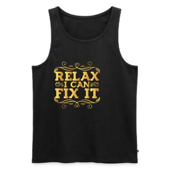 Relax I Can Fix It 9 - Men's Premium Organic Tank Top - black - Front - Michal (187cm)