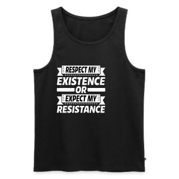Respectez mon existence ou attendez-vous à ma résistance 17 - Débardeur bio Premium Homme - noir - Devant - Michal (187cm)