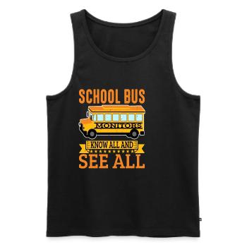 Moniteurs d’autobus scolaires, tout savoir et voir les 7 - Débardeur bio Premium Homme - noir - Devant - AI Model Male 178 light (178cm)