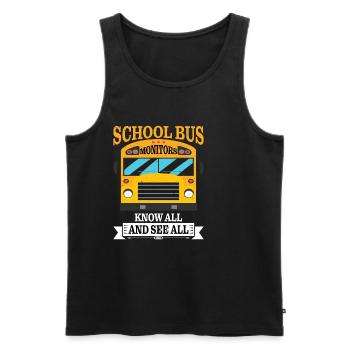 Moniteurs d’autobus scolaires, tout savoir et voir tous les 8 - Débardeur bio Premium Homme - noir - Devant - AI Model Male 178 light (178cm)