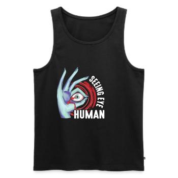 Seeing Eye Human 13 - Männer Premium Bio Tank Top - Schwarz - Vorne - AI Model Male 178 light (178cm)