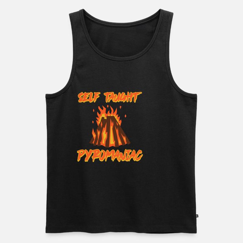 Self Taught Pyromaniac 9 - Männer Premium Bio Tank Top - Schwarz