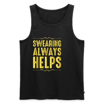 Swearing Always Helps 12 - Männer Premium Bio Tank Top - Schwarz - Vorne - AI Model Male 178 light (178cm)