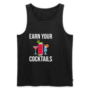 Gagnez vos cocktails 2 - Débardeur bio Premium Homme - noir - Devant - Michal (187cm)