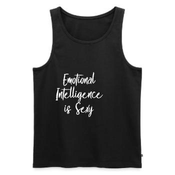Emotional Intelligence Is Sexy 2 - Men's Premium Organic Tank Top - black - Front - Michal (187cm)
