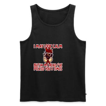 In My Head, I've Pecked You 3 Times 2 - Männer Premium Bio Tank Top - Schwarz - Vorne - Michal (187cm)