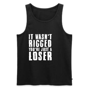 Ce n’était pas truqué You’re Just A Loser - Débardeur bio Premium Homme - noir - Devant - Michal (187cm)