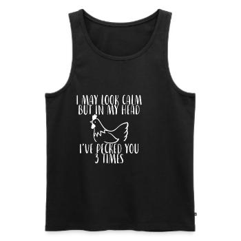 In My Head, I've Pecked You 3 Times 4 - Männer Premium Bio Tank Top - Schwarz - Vorne - Michal (187cm)