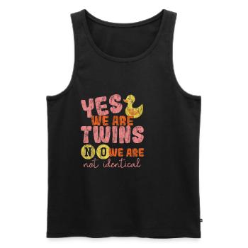 Yes, We Are Twins, No, We Are Not Identical 3 - Men's Premium Organic Tank Top - black - Front - Michal (187cm)