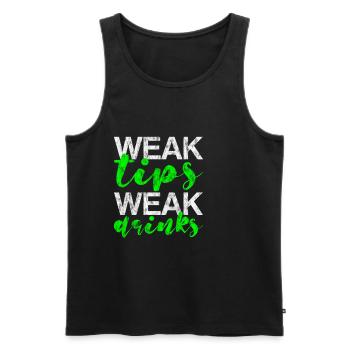 Weak Tips Weak Drinks 3 - Men's Premium Organic Tank Top - black - Front - Michal (187cm)