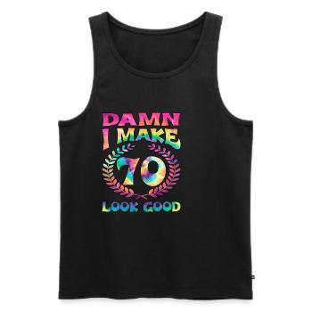Damn I Make 70 Look Good - Männer Premium Bio Tank Top - Schwarz - Vorne - Michal (187cm)