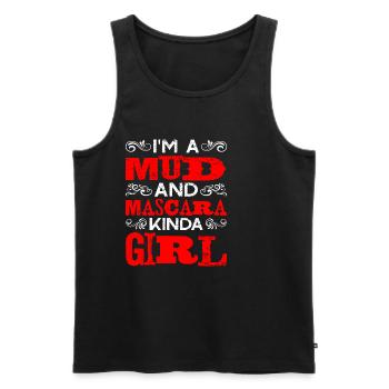 I'm A Mud And Mascara Kinda Girl - Männer Premium Bio Tank Top - Schwarz - Vorne - AI Model Male 178 light (178cm)