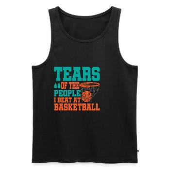 Tears Of The People I Beat At Basketball - Männer Premium Bio Tank Top - Schwarz - Vorne - Michal (187cm)