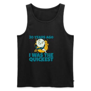 30 Years Ago, I Was The Quickest - Männer Premium Bio Tank Top - Schwarz - Vorne - Michal (187cm)