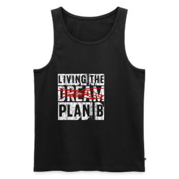Living The Plan B 4 - Männer Premium Bio Tank Top - Schwarz - Vorne - Michal (187cm)