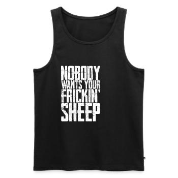 Nobody Wants Your Frickin' Sheep 4 - Männer Premium Bio Tank Top - Schwarz - Vorne - Michal (187cm)