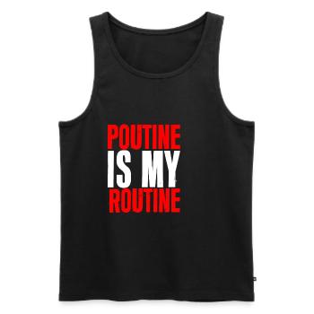 La poutine est ma routine 2 - Débardeur bio Premium Homme - noir - Devant - AI Model Male 178 light (178cm)