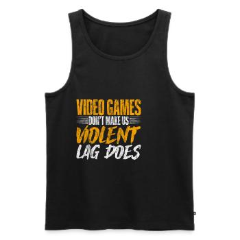 Video Games Don't Make Us Violent, Lag Does 4 - Men's Premium Organic Tank Top - black - Front - AI Model Male 178 light (178cm)