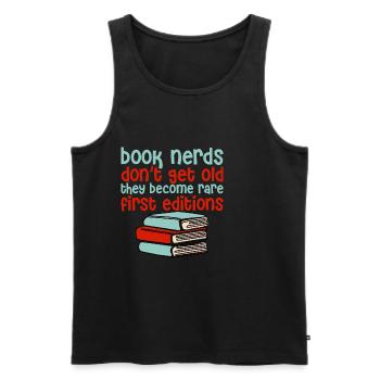 Book Nerds They Become Rare First Editions - Männer Premium Bio Tank Top - Schwarz - Vorne - AI Model Male 178 light (178cm)