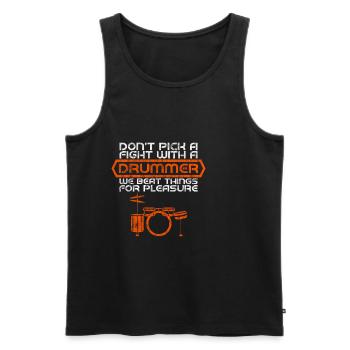 Don't Pick A Fight With A Drummer 4 - Men's Premium Organic Tank Top - black - Front - AI Model Male 178 light (178cm)