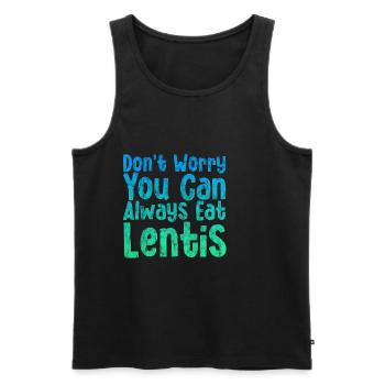 Don't Worry You Can Always Eat Lentils 4 - Männer Premium Bio Tank Top - Schwarz - Vorne - AI Model Male 178 light (178cm)